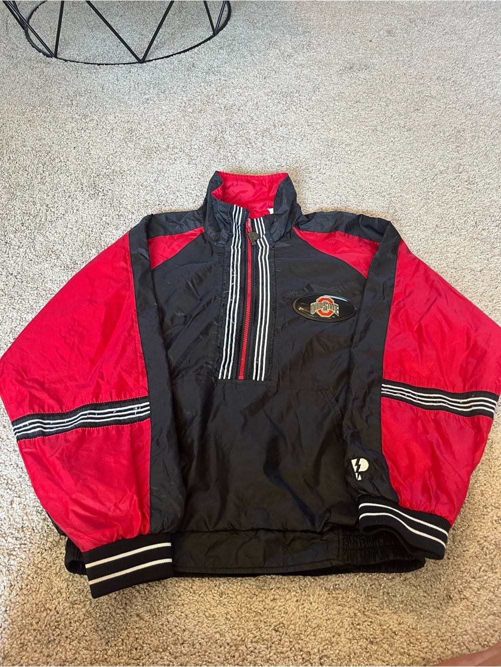 Ohio State buckeyes reversible Black & Red Pullover Jacket Womens large